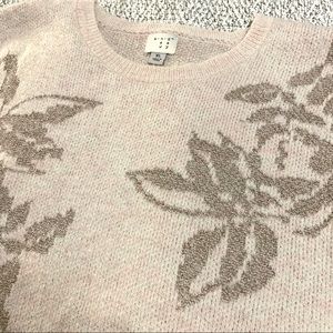 NWOT a new day rose gold floral sweater